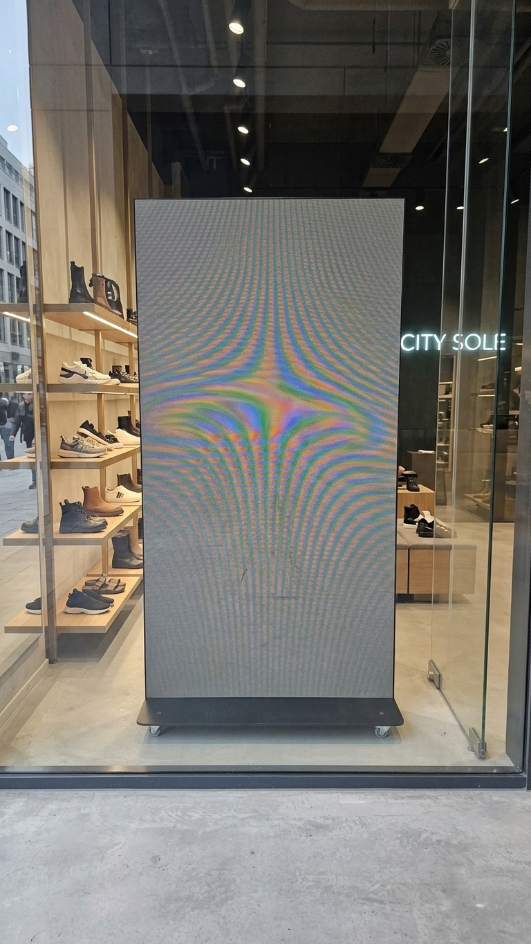 LED MEGAWALL Duży plakat LED na stojaku z kółkami