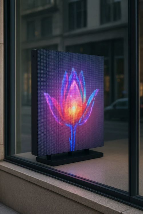 Ekran LED do witryny SPARK SERIES do stron nasłonecznionych o wysokim nasłonecznieniu